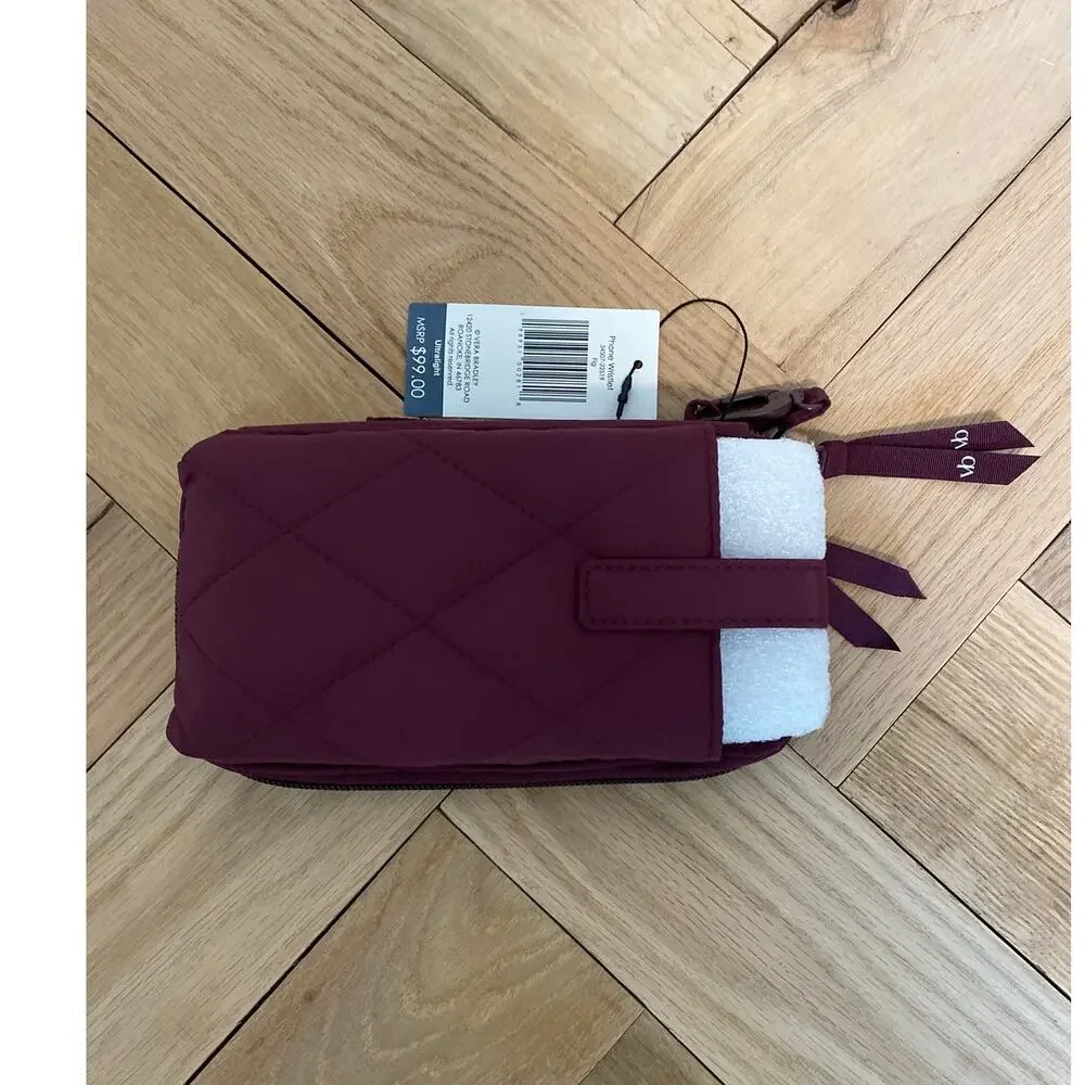 New Vera Bradley Quilted Phone Wristlet Fig $99 MSRP